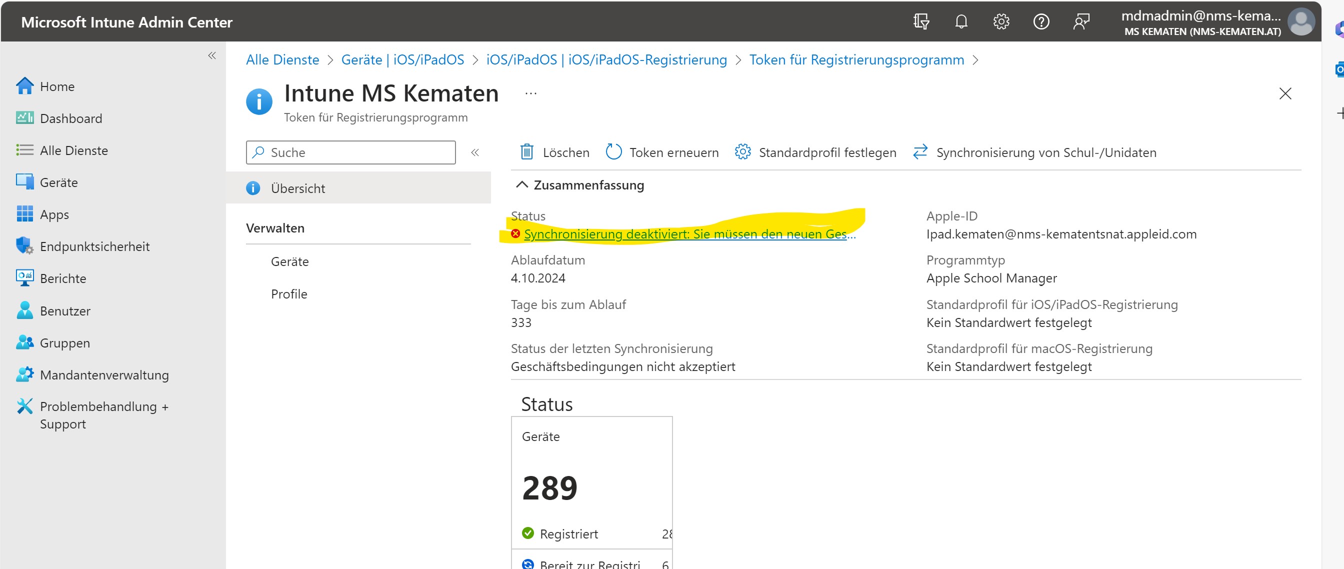 Screenshot Intune