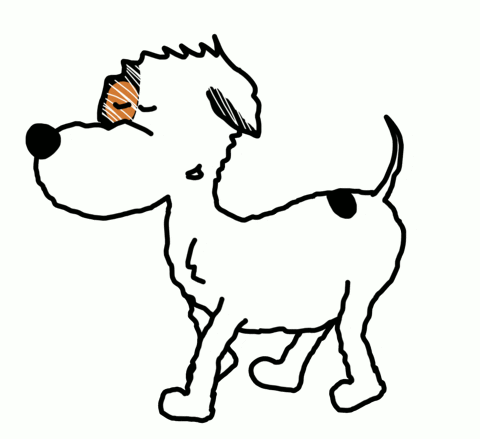 gehender Hund