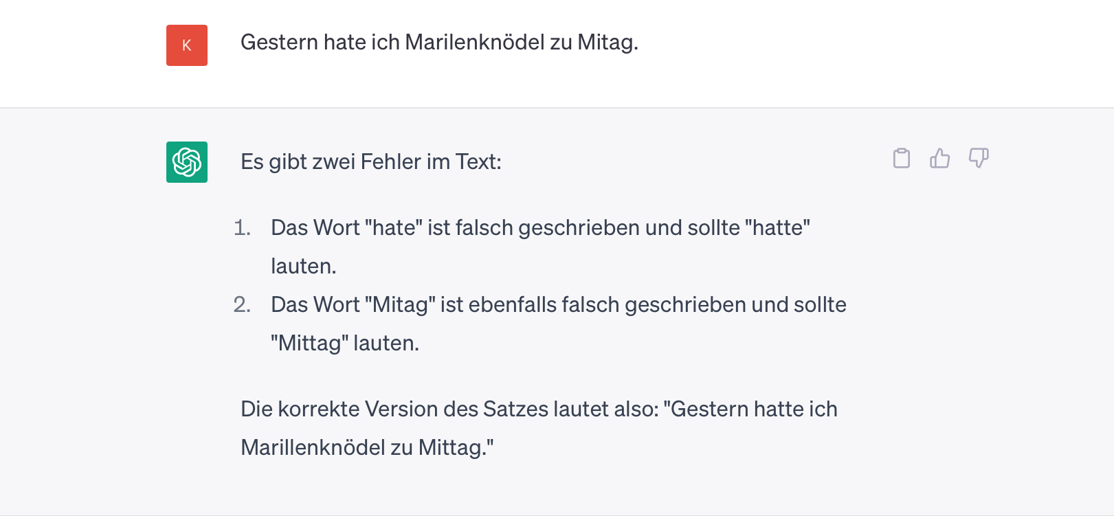 Prompt und Antwort (ChatGPT)