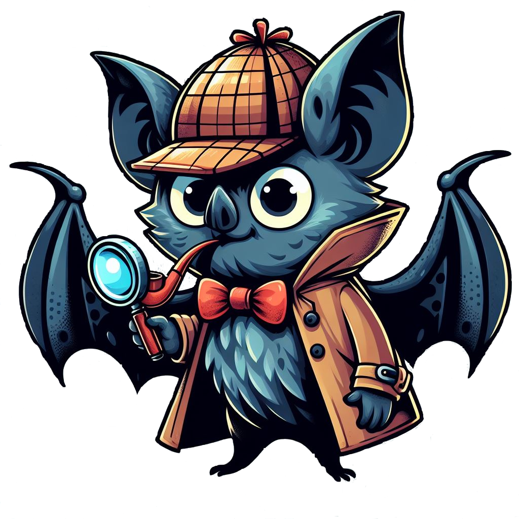 Fledermaus im Detektivkostüm
