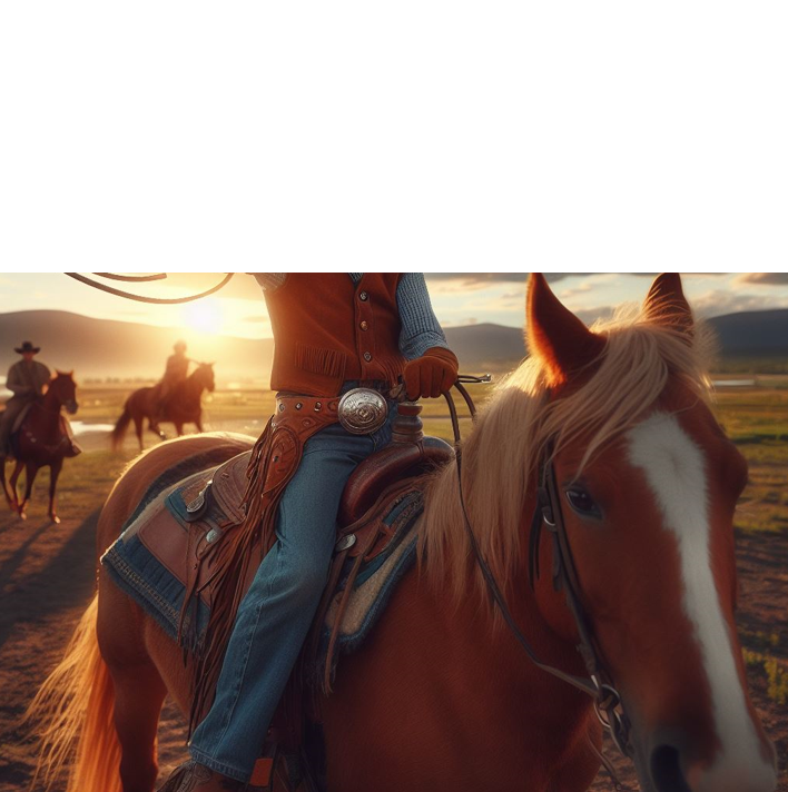 junger Cowboy auf einem Pferd 