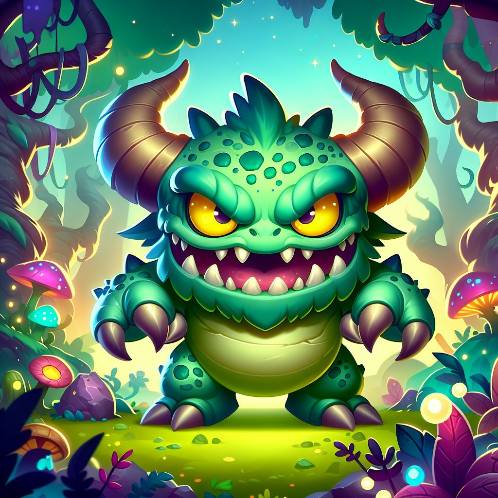 green monster with horns