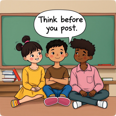 Regel 3 - Denke nach bevor du postest_flux Bildgenerator von fobizz_26-01-02.png