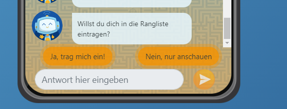Wähle aus, ob du eingetragen wirst oder nicht.