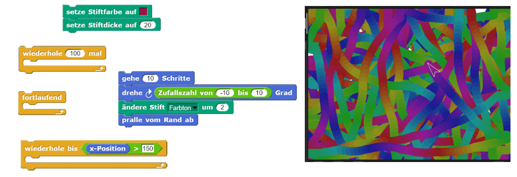 Screenshot Saugroboter mit Farbstreifen