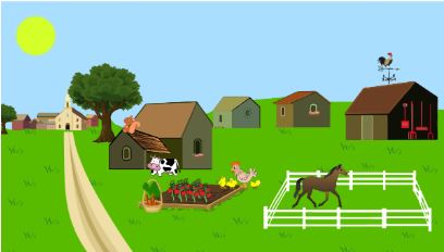 https://openclipart.org/detail/228082/village-farm (by GDJ)